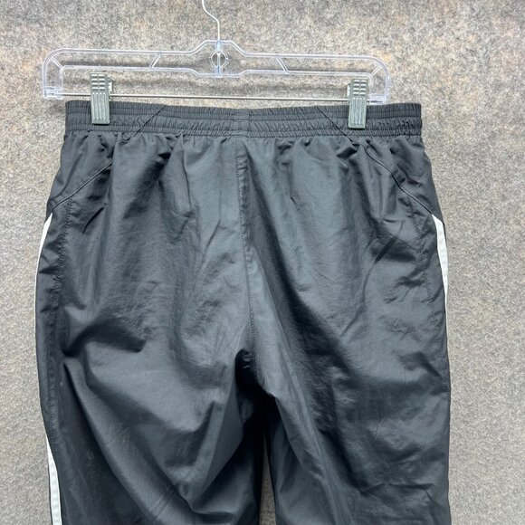 Adidas Sweatpants Women Small Black Wind Track Ankle Zip VTG Straight Trefoil - Picture 10 of 12